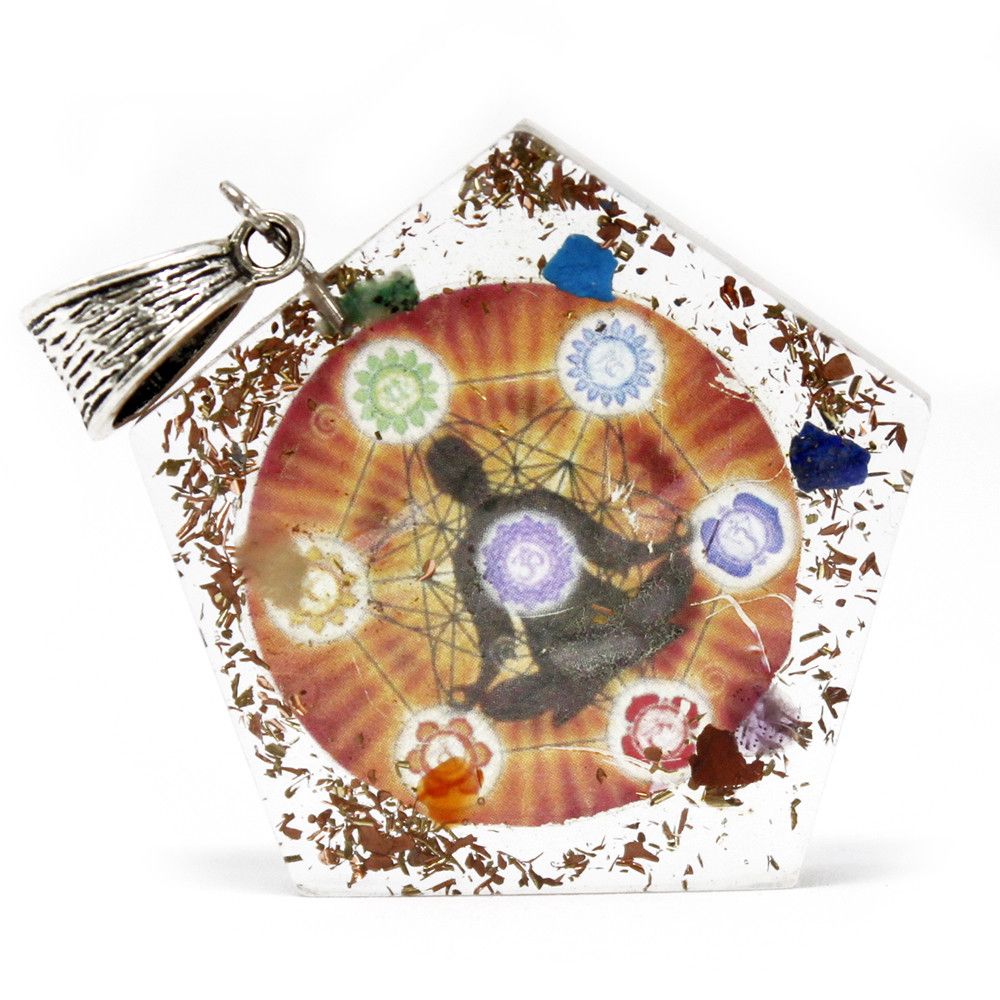 Pendentif de puissance en orgonite - Chakra octogonal
