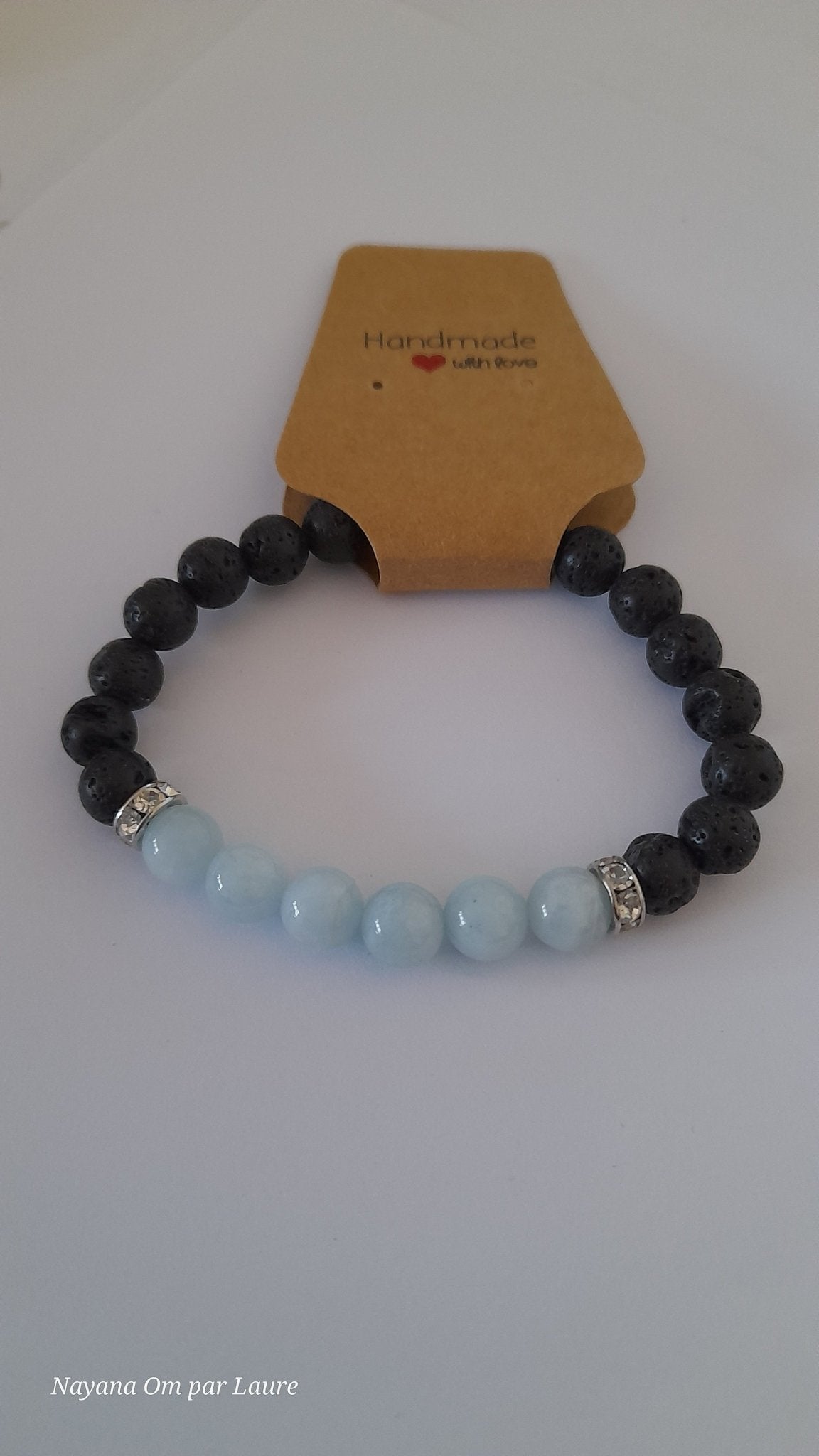 Bracelet Diffuseur - Pierres de Laves et Pierre Naturelle - Création Artisanale - Nayana Om Boutique