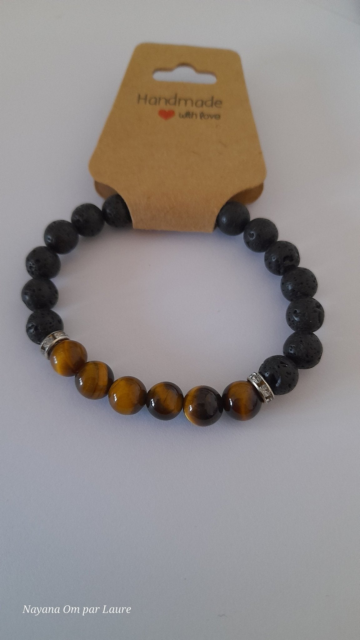 Bracelet Diffuseur - Pierres de Laves et Pierre Naturelle - Création Artisanale - Nayana Om Boutique