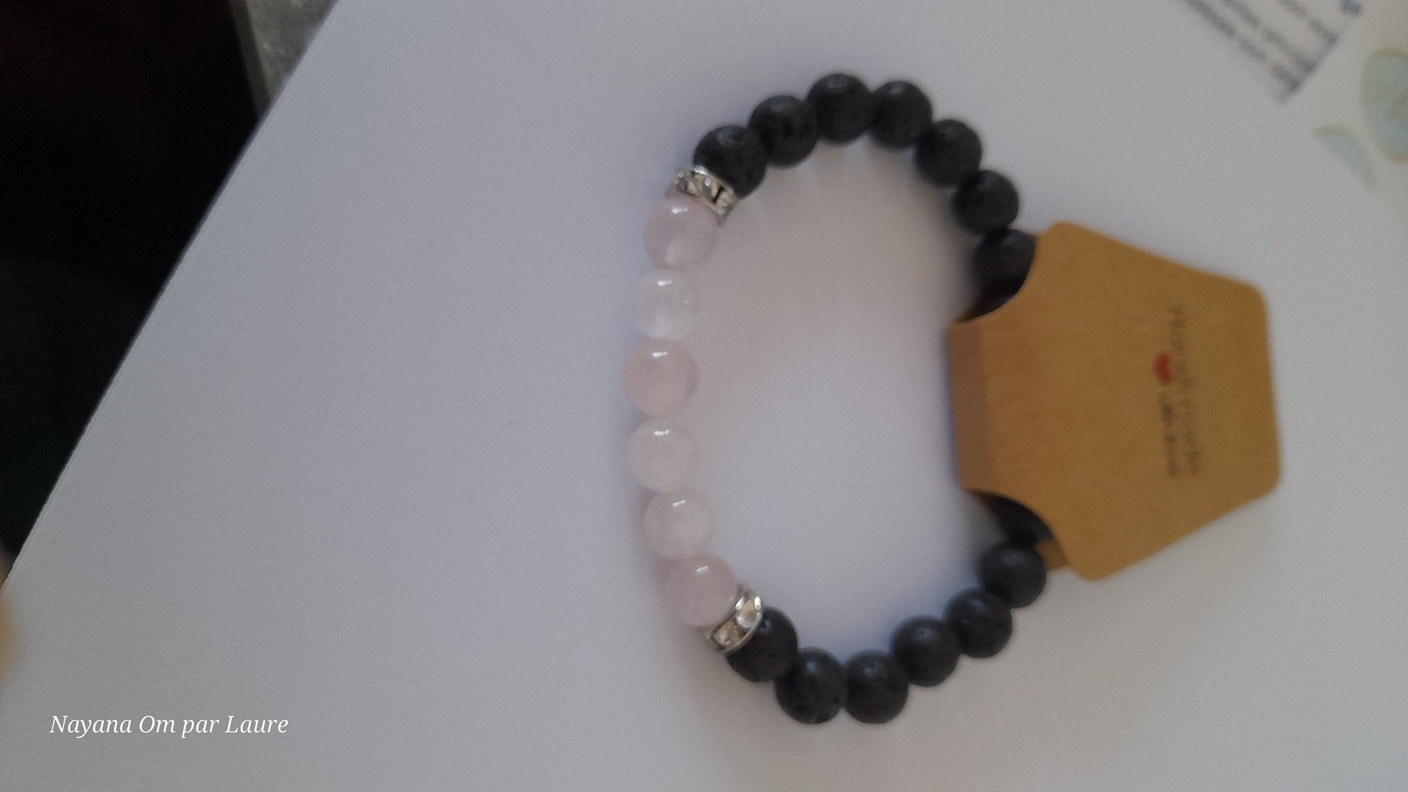 Bracelet Diffuseur - Pierres de Laves et Pierre Naturelle - Création Artisanale - Nayana Om Boutique