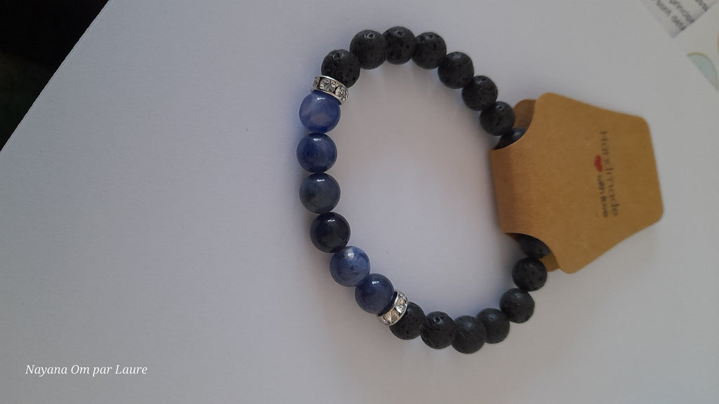 Bracelet Diffuseur - Pierres de Laves et Pierre Naturelle - Création Artisanale - Nayana Om Boutique