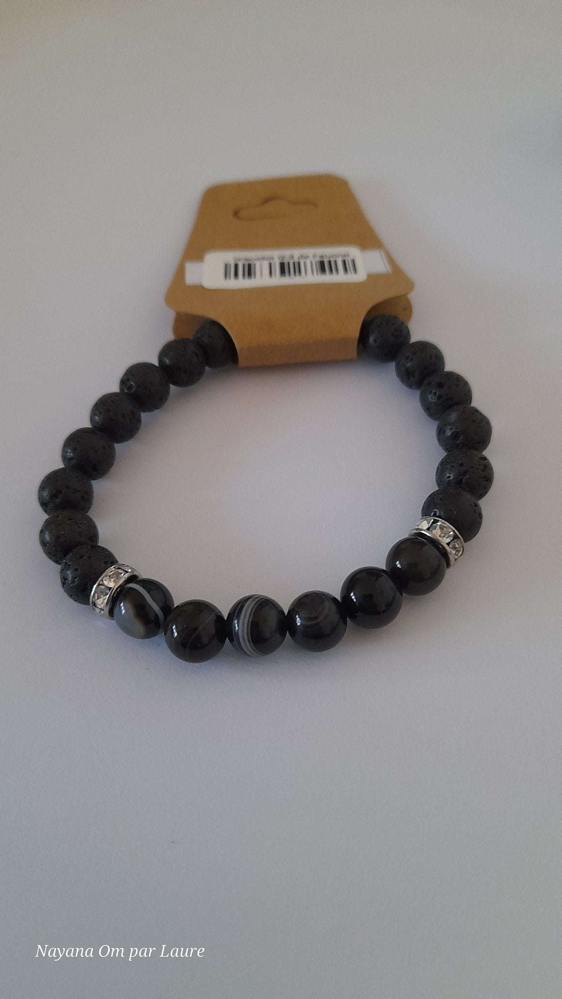 Bracelet Diffuseur - Pierres de Laves et Pierre Naturelle - Création Artisanale - Nayana Om Boutique