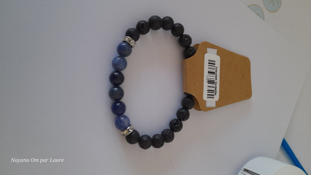 Bracelet Diffuseur - Pierres de Laves et Pierre Naturelle - Création Artisanale - Nayana Om Boutique