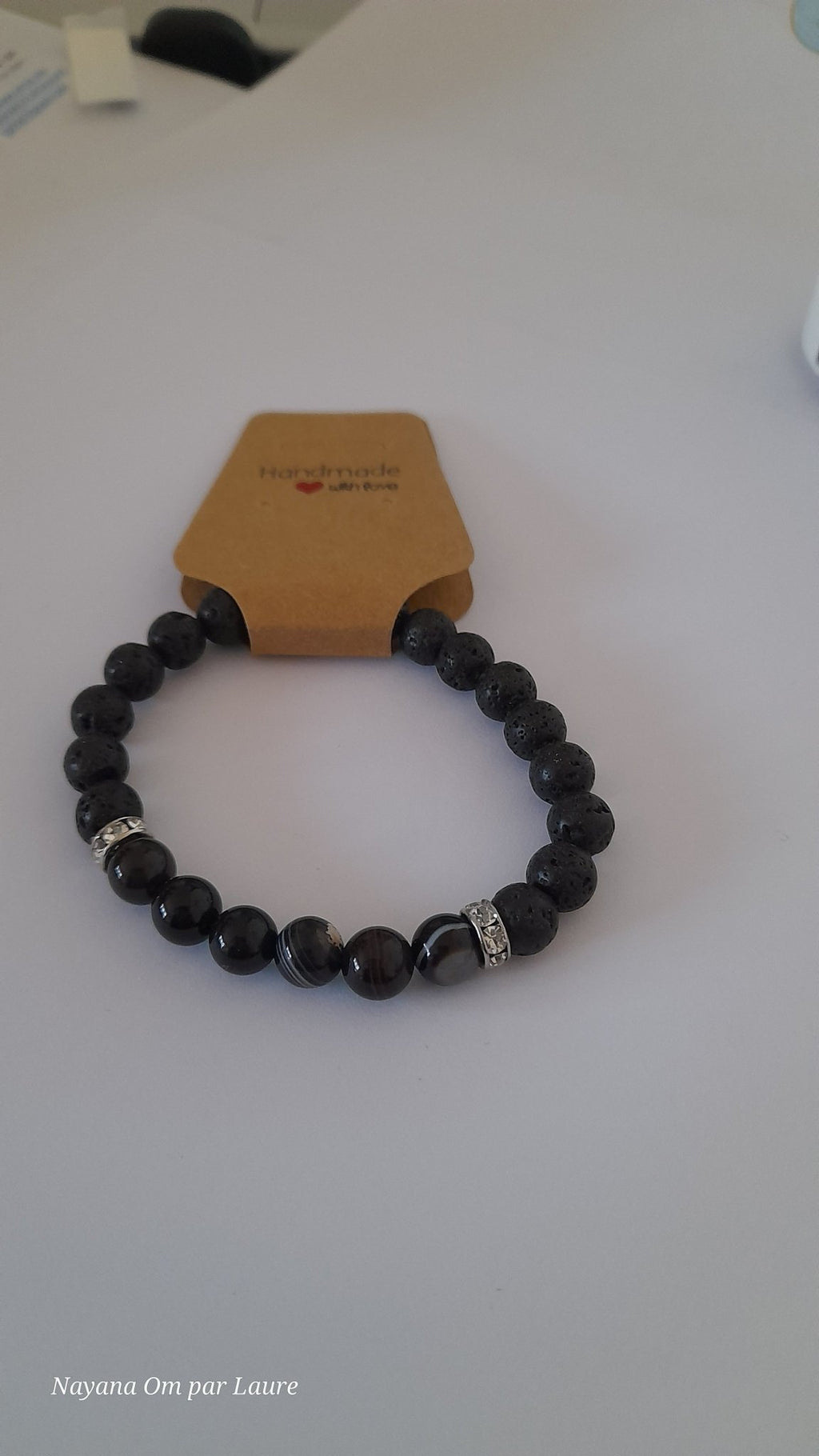 Bracelet Diffuseur - Pierres de Laves et Pierre Naturelle - Création Artisanale - Nayana Om Boutique