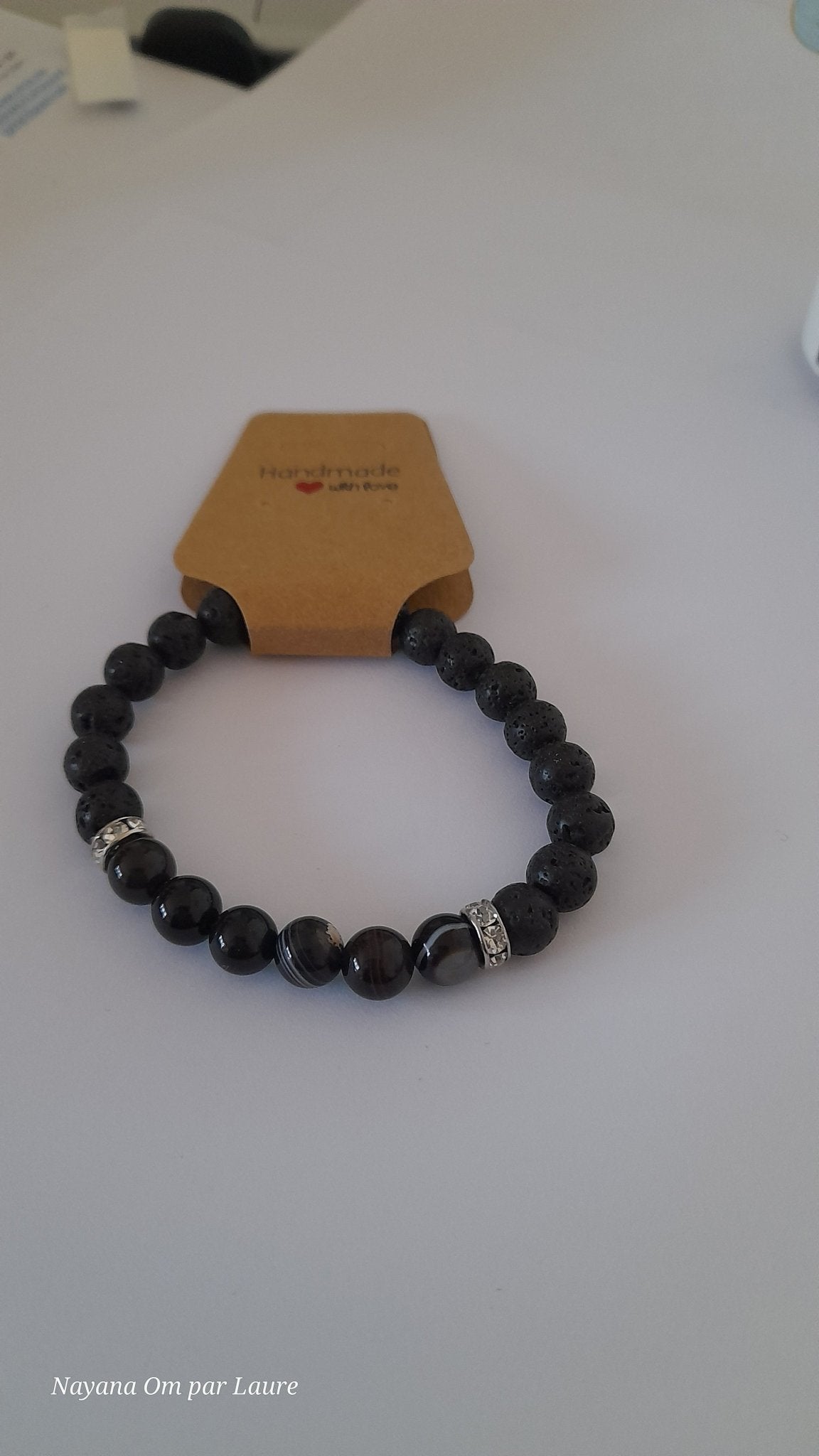 Bracelet Diffuseur - Pierres de Laves et Pierre Naturelle - Création Artisanale - Nayana Om Boutique