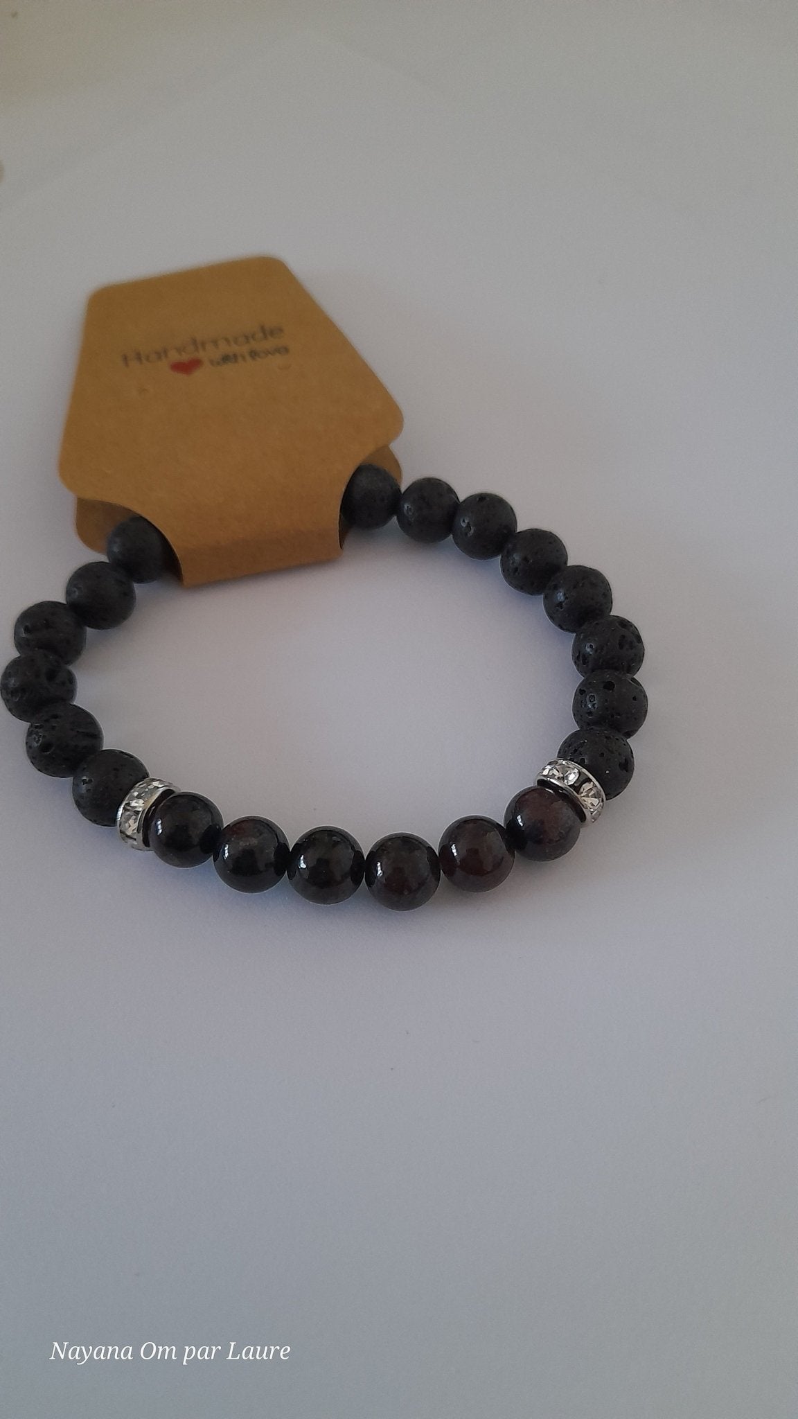 Bracelet Diffuseur - Pierres de Laves et Pierre Naturelle - Création Artisanale - Nayana Om Boutique