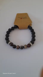 Bracelet Diffuseur - Pierres de Laves et Pierre Naturelle - Création Artisanale - Nayana Om Boutique
