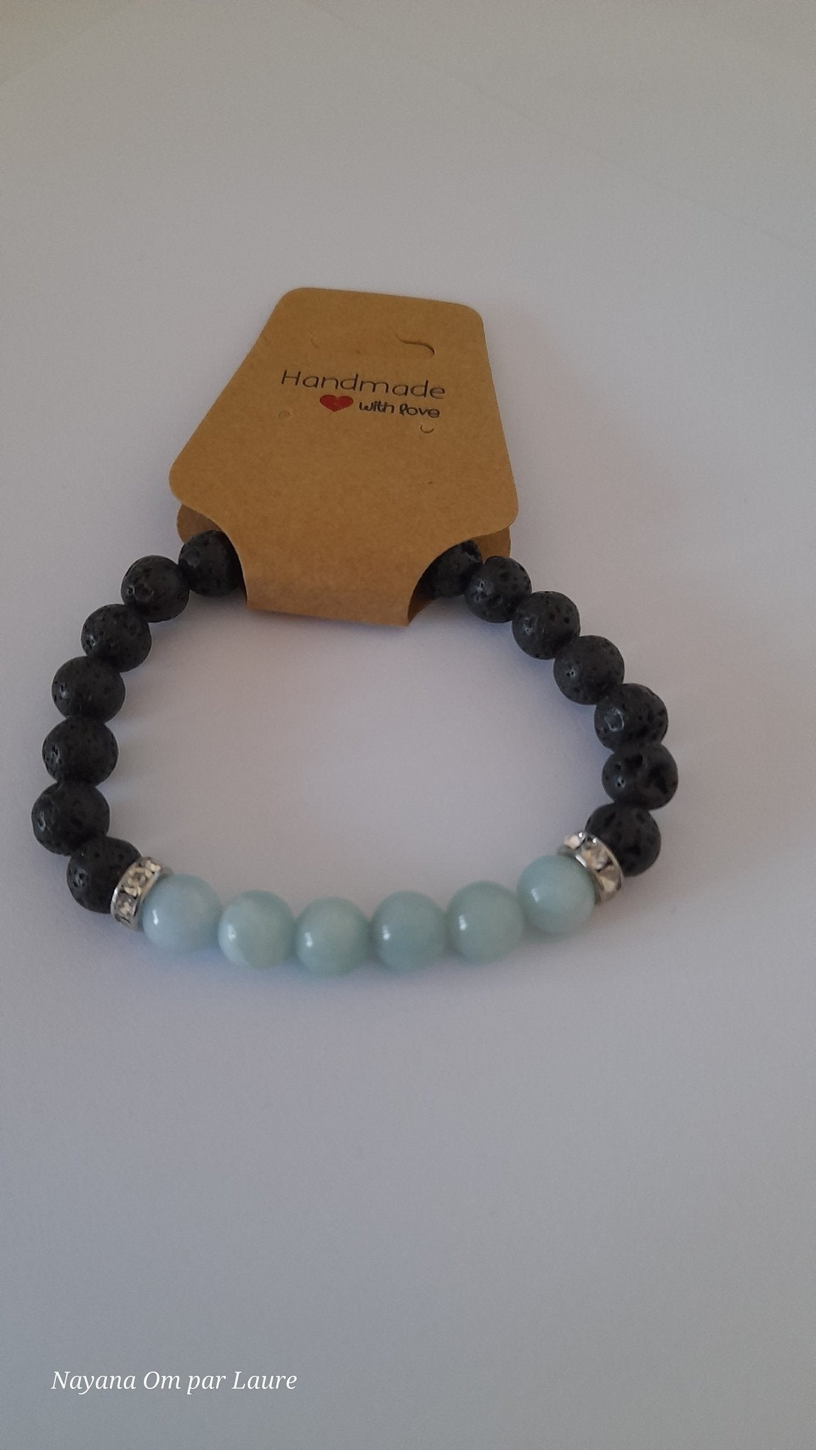 Bracelet Diffuseur - Pierres de Laves et Pierre Naturelle - Création Artisanale - Nayana Om Boutique