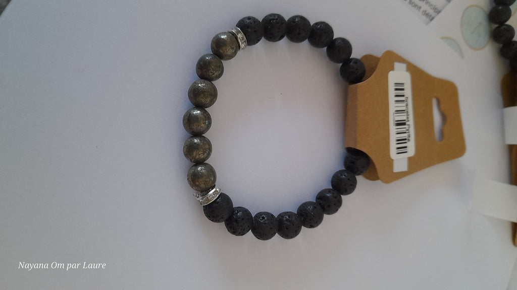 Bracelet Diffuseur - Pierres de Laves et Pierre Naturelle - Création Artisanale - Nayana Om Boutique