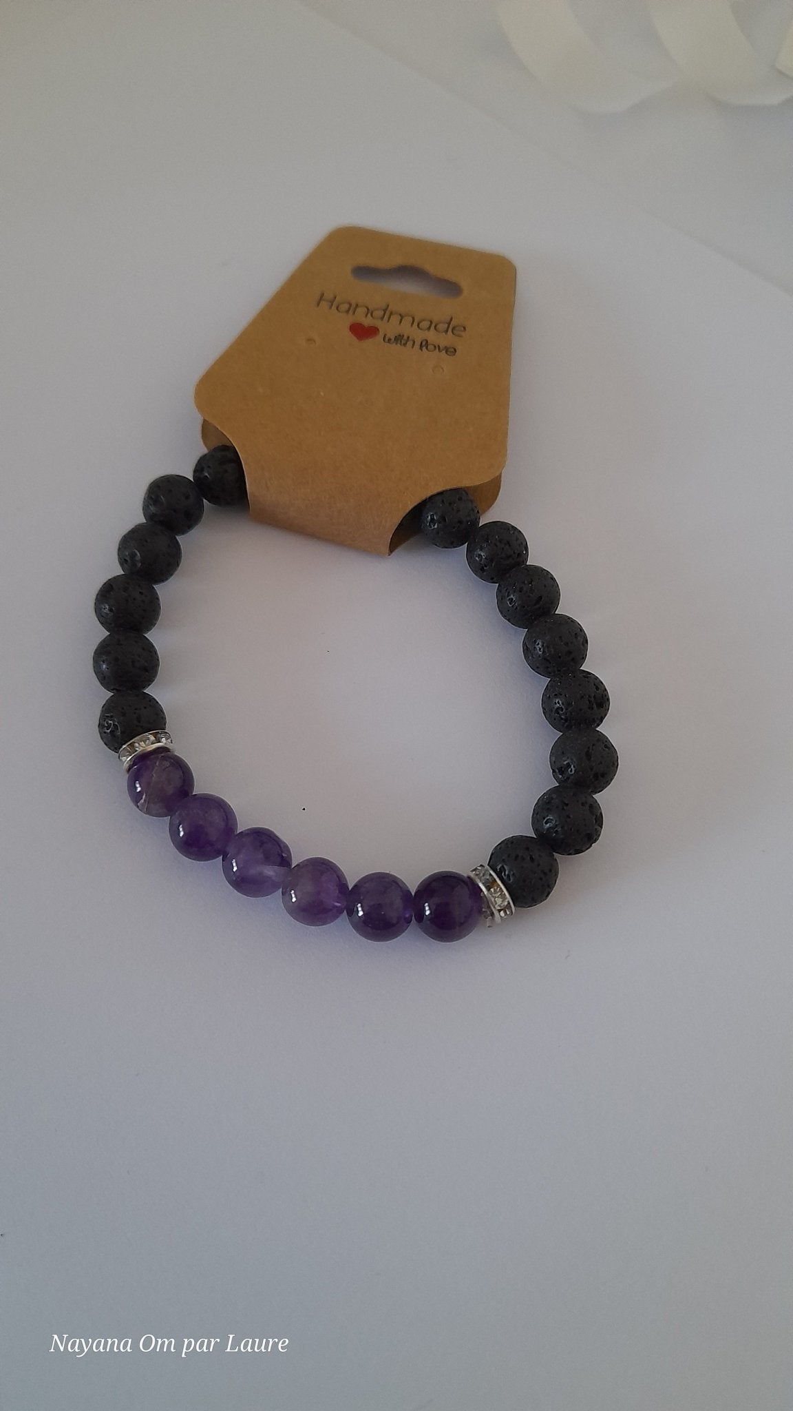 Bracelet Diffuseur - Pierres de Laves et Pierre Naturelle - Création Artisanale - Nayana Om Boutique