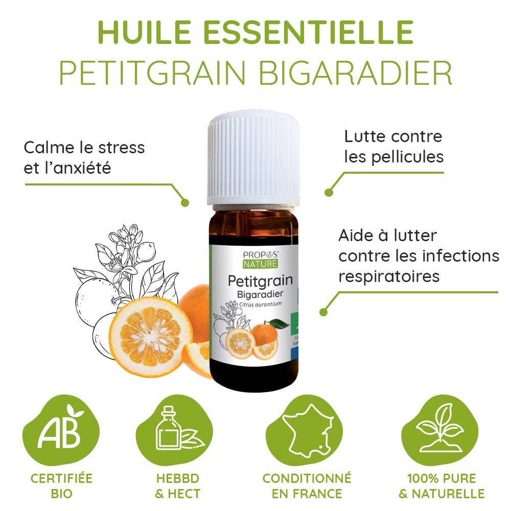 Huile Essentielle de Petit Grain Bigaradier Bio – Apaisement, Harmonie & Sérénité - Nayana Om Boutique