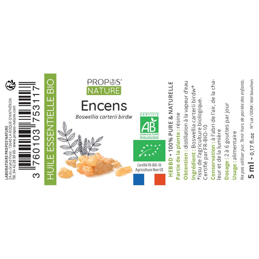 Huile essentielle d’Encens Bio – Apaisement, Méditation & Harmonie - Nayana Om Boutique