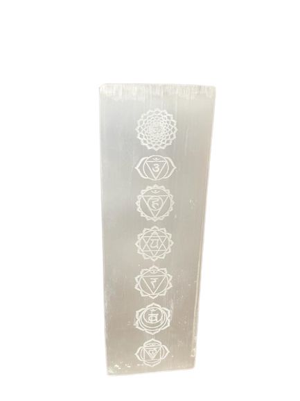 Lampe bloc de sélénite 25 cm - Lampe chakra - Nayana Om Boutique